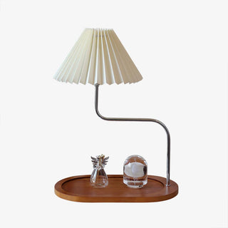 Ornelle Lampe de Table en Bois Et Tissu d'Art