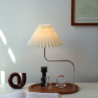 Ornelle Lampe de Table en Bois Et Tissu d'Art