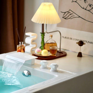 Ornelle Lampe de Table en Bois Et Tissu d'Art