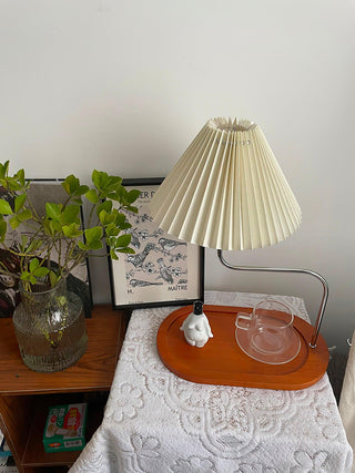 Ornelle Lampe de Table en Bois Et Tissu d'Art