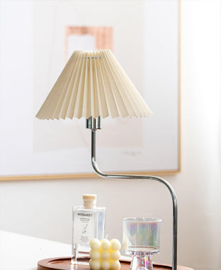 Ornelle Lampe de Table en Bois Et Tissu d'Art