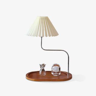 Ornelle Lampe de Table en Bois Et Tissu d'Art