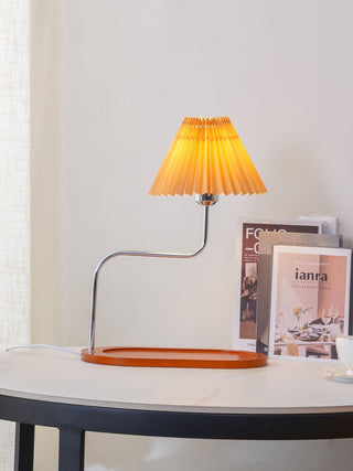Ornelle Lampe de Table en Bois Et Tissu d'Art