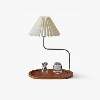 Ornelle Lampe de Table en Bois Et Tissu d'Art
