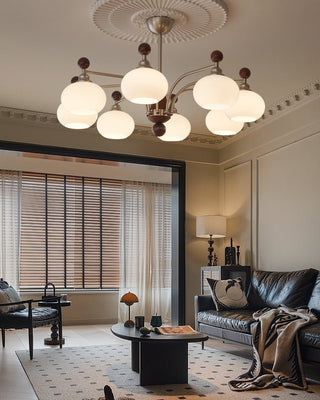 Ivloria Lustre Bois Verre Orbit Élégance Traditionnelle