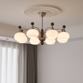 Ivloria Lustre Bois Verre Orbit Élégance Traditionnelle