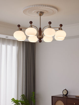 Ivloria Lustre Bois Verre Orbit Élégance Traditionnelle