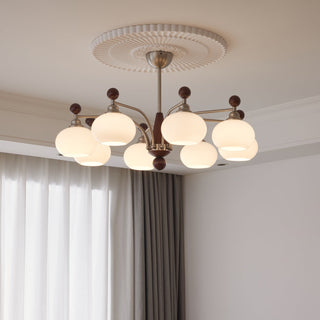 Ivloria Lustre Bois Verre Orbit Élégance Traditionnelle