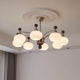 Ivloria Lustre Bois Verre Orbit Élégance Traditionnelle