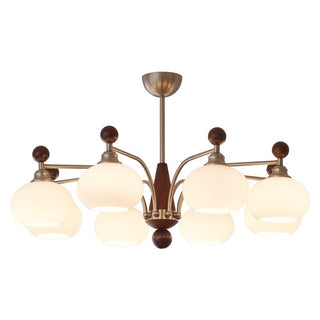 Ivloria Lustre Bois Verre Orbit Élégance Traditionnelle