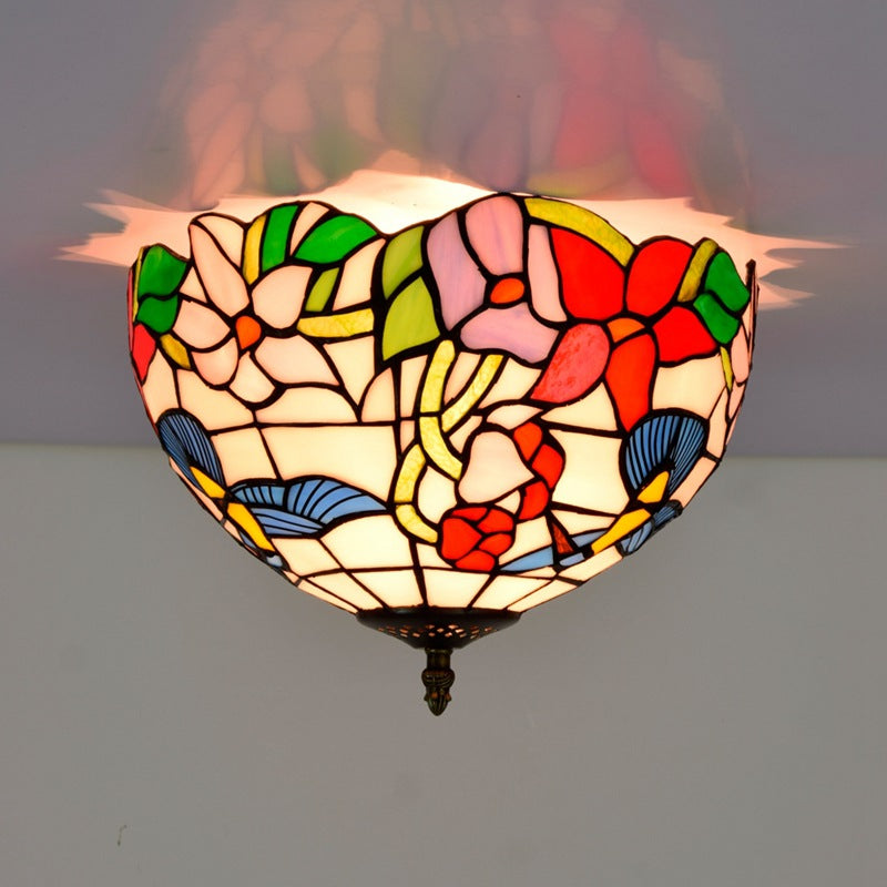 Tiffany Rustique Plafonnier Métal/Verre Salon/Chambre À Coucher
