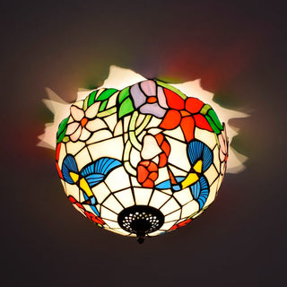 Tiffany Rustique Plafonnier Métal/Verre Salon/Chambre À Coucher