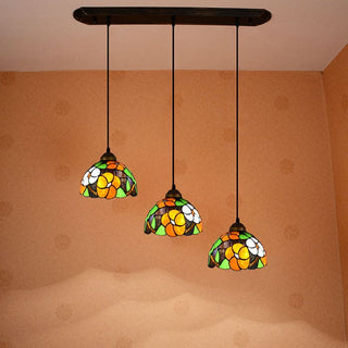 Tiffany Vintage Suspension Tachée Métal Verre Chambre À Coucher