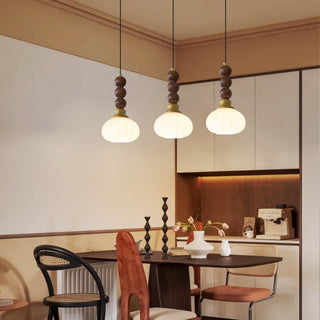Vothaila Suspension en Verre Vintage et Bois