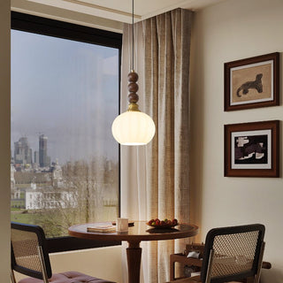 Vothaila Suspension en Verre Vintage et Bois