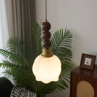 Vothaila Suspension en Verre Vintage et Bois