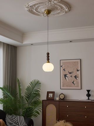 Vothaila Suspension en Verre Vintage et Bois