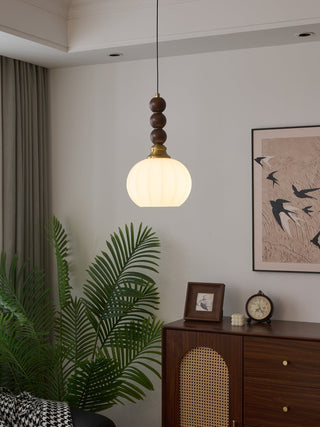 Vothaila Suspension en Verre Vintage et Bois