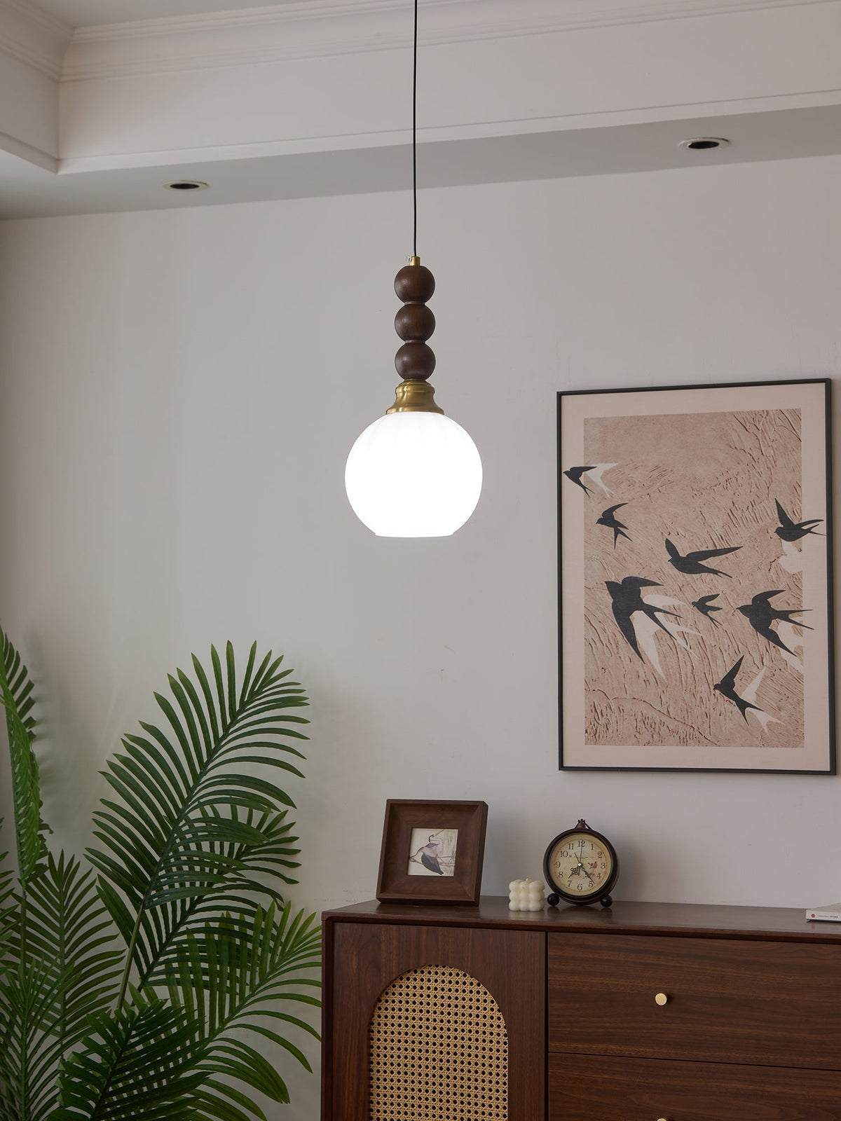 Vothaila Suspension en Verre Vintage et Bois