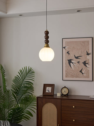 Vothaila Suspension en Verre Vintage et Bois