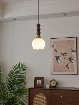 Vothaila Suspension en Verre Vintage et Bois