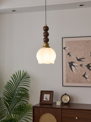 Vothaila Suspension en Verre Vintage et Bois