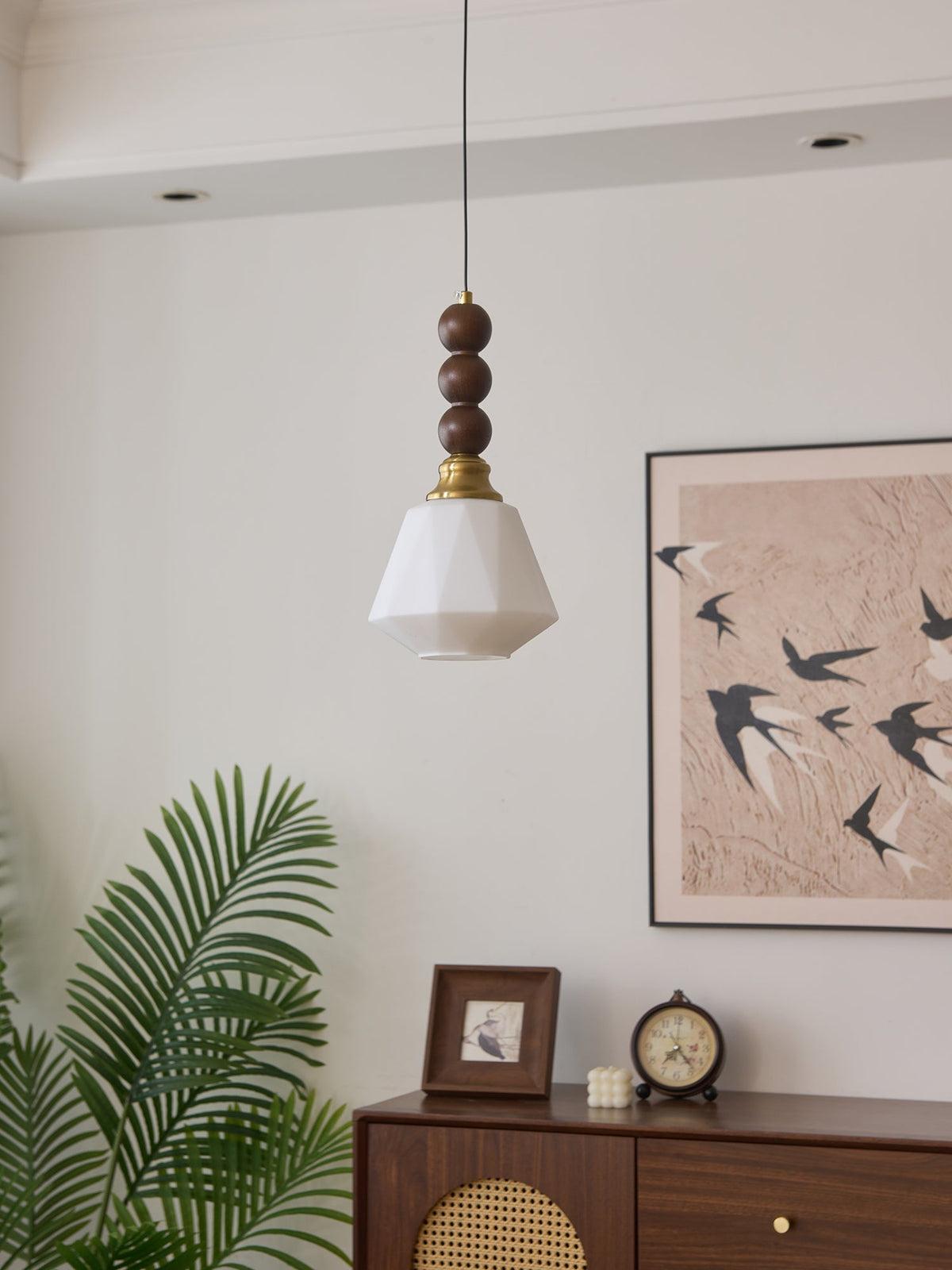 Vothaila Suspension en Verre Vintage et Bois