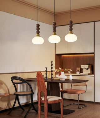 Vothaila Suspension en Verre Vintage et Bois