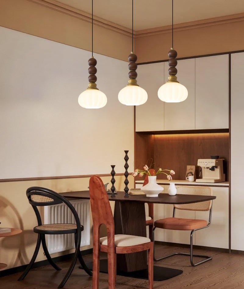 Vothaila Suspension en Verre Vintage et Bois