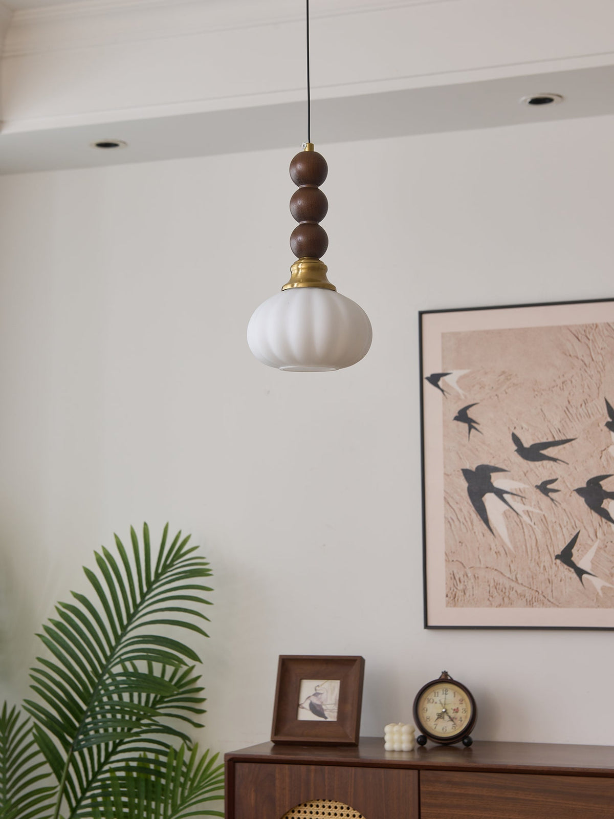 Vothaila Suspension en Verre Vintage et Bois
