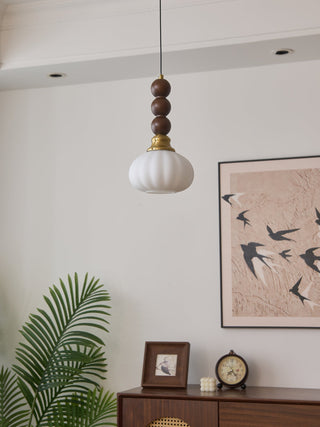 Vothaila Suspension en Verre Vintage et Bois