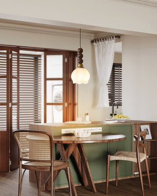 Vothaila Suspension en Verre Vintage et Bois