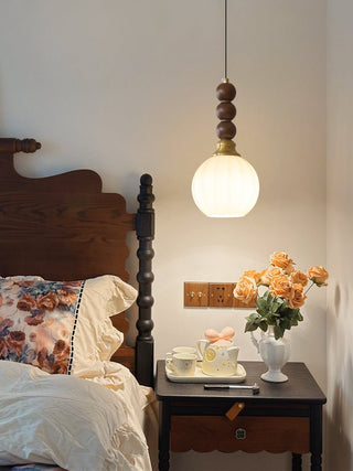Vothaila Suspension en Verre Vintage et Bois
