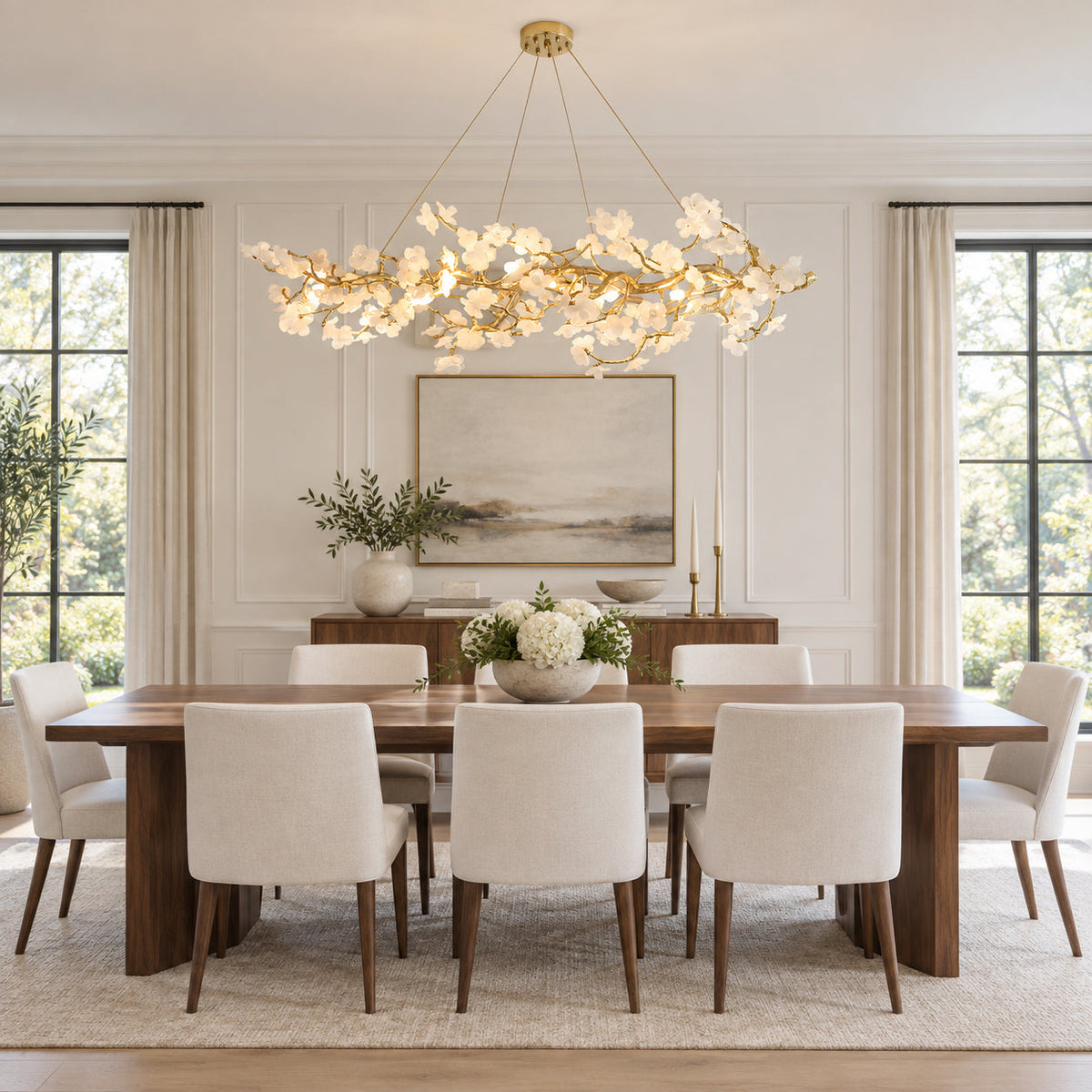 Farringstone Lustre Linéaire Sculptural À Fleurs – vue 7