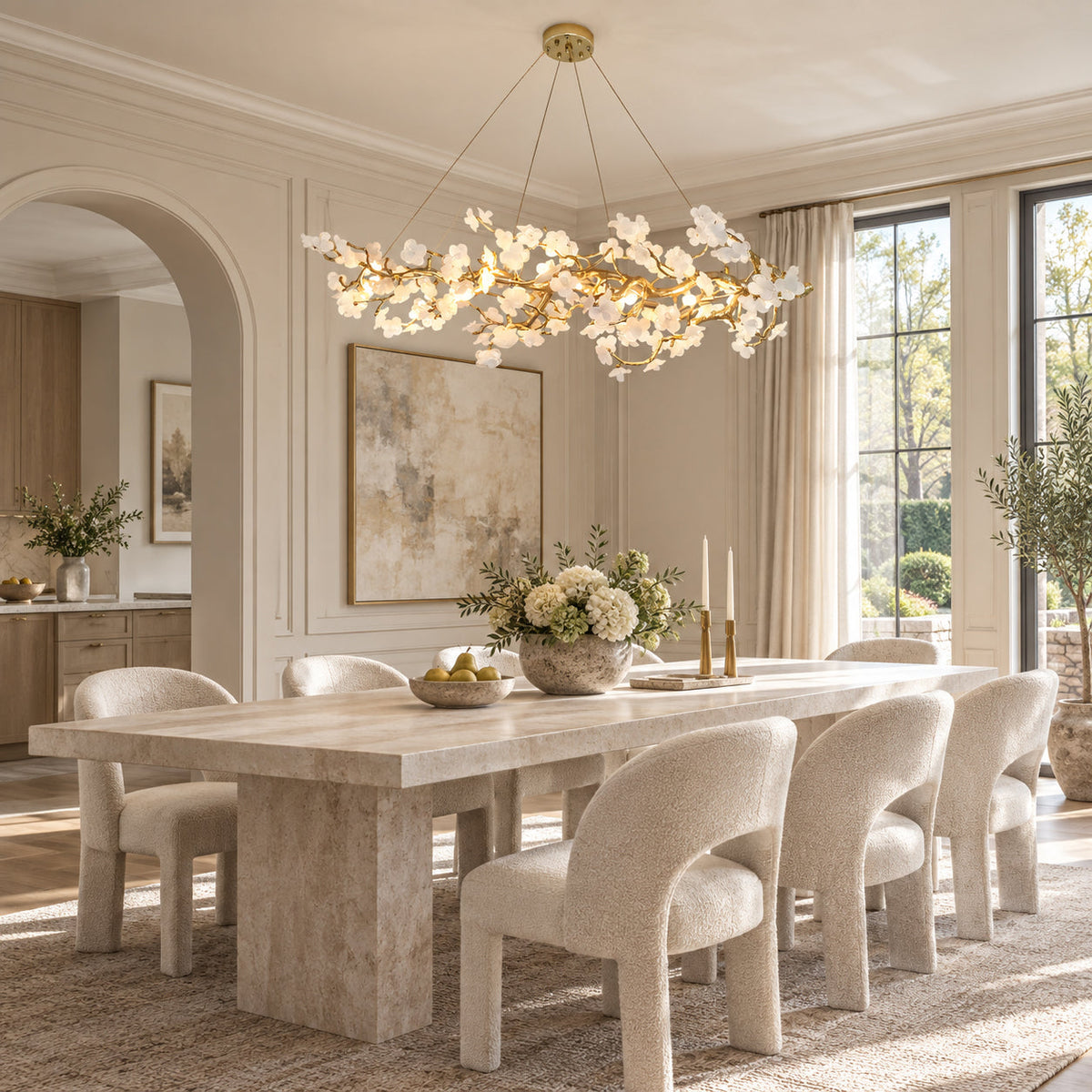 Farringstone Lustre Linéaire Sculptural À Fleurs – vue 8
