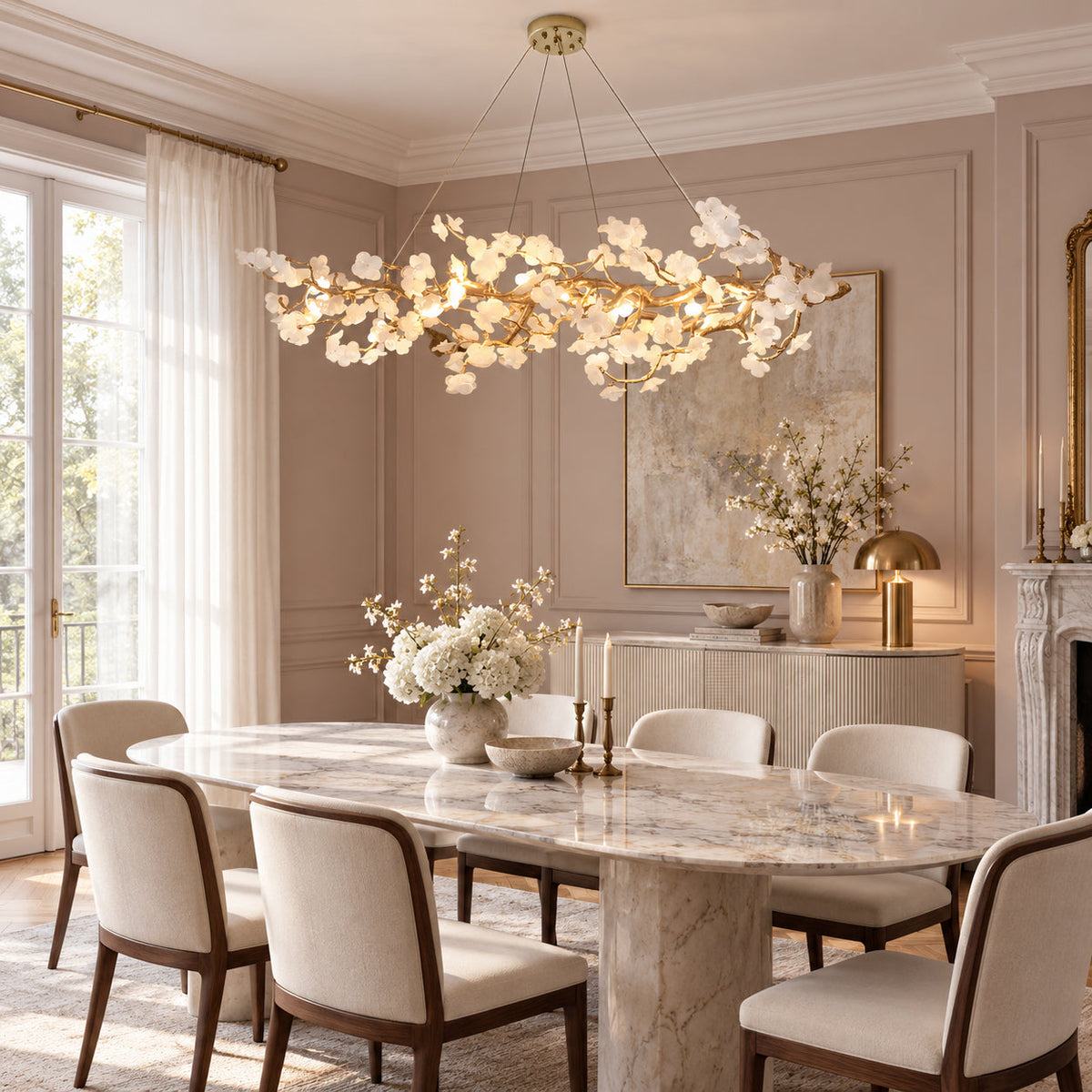 Farringstone Lustre Linéaire Sculptural À Fleurs – vue 9