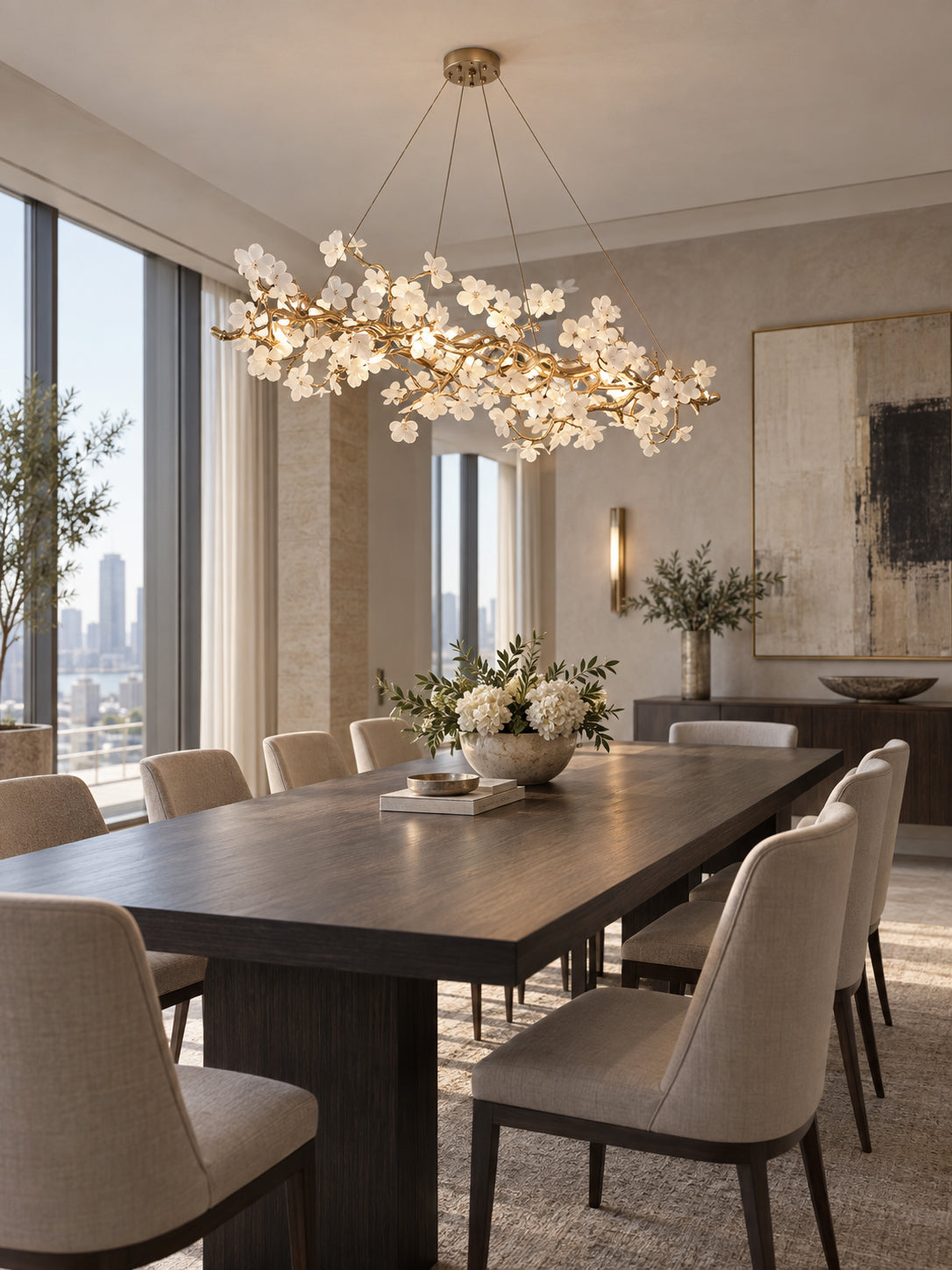 Farringstone Lustre Linéaire Sculptural À Fleurs – vue 11