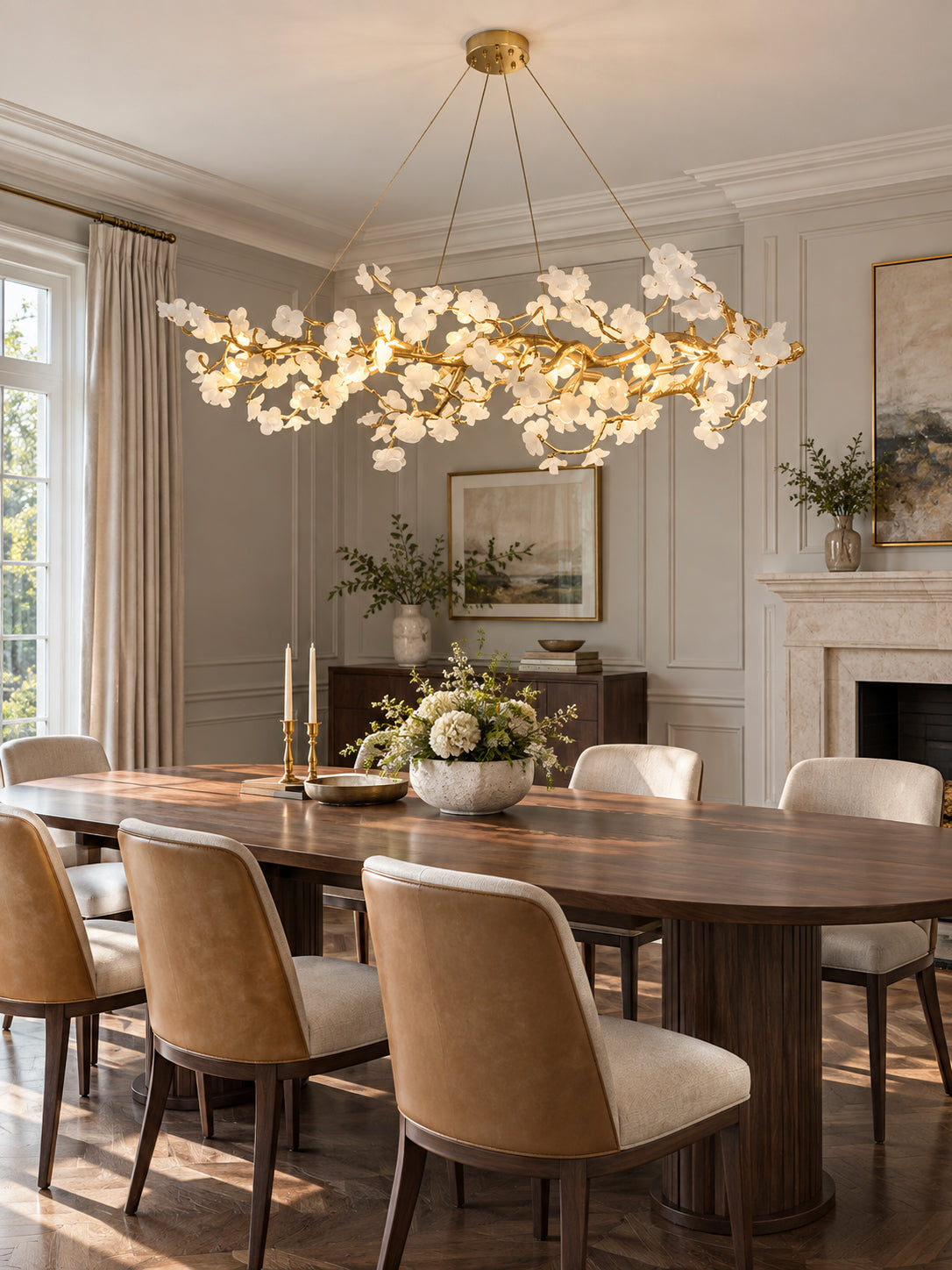 Farringstone Lustre Linéaire Sculptural À Fleurs – vue 3