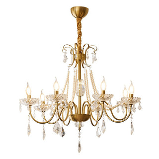 Evaria Lustre Traditionnel en Cristal Et Perles de Luxe