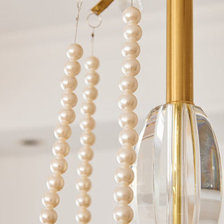 Evaria Lustre Traditionnel en Cristal Et Perles de Luxe