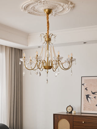 Evaria Lustre Traditionnel en Cristal Et Perles de Luxe
