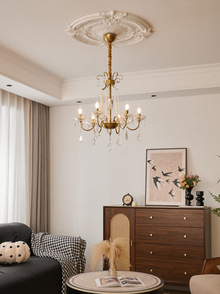Evaria Lustre Traditionnel en Cristal Et Perles de Luxe