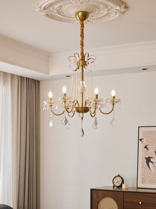 Evaria Lustre Traditionnel en Cristal Et Perles de Luxe