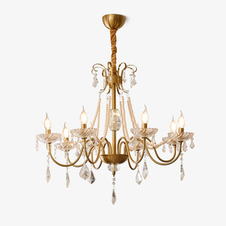 Evaria Lustre Traditionnel en Cristal Et Perles de Luxe