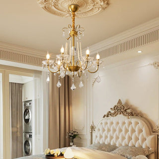 Evaria Lustre Traditionnel en Cristal Et Perles de Luxe