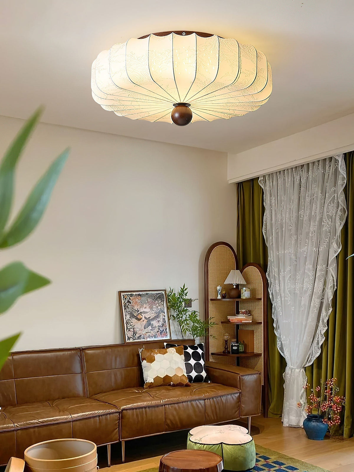 Lotus Tissu Mode Plafonnier Lumière
