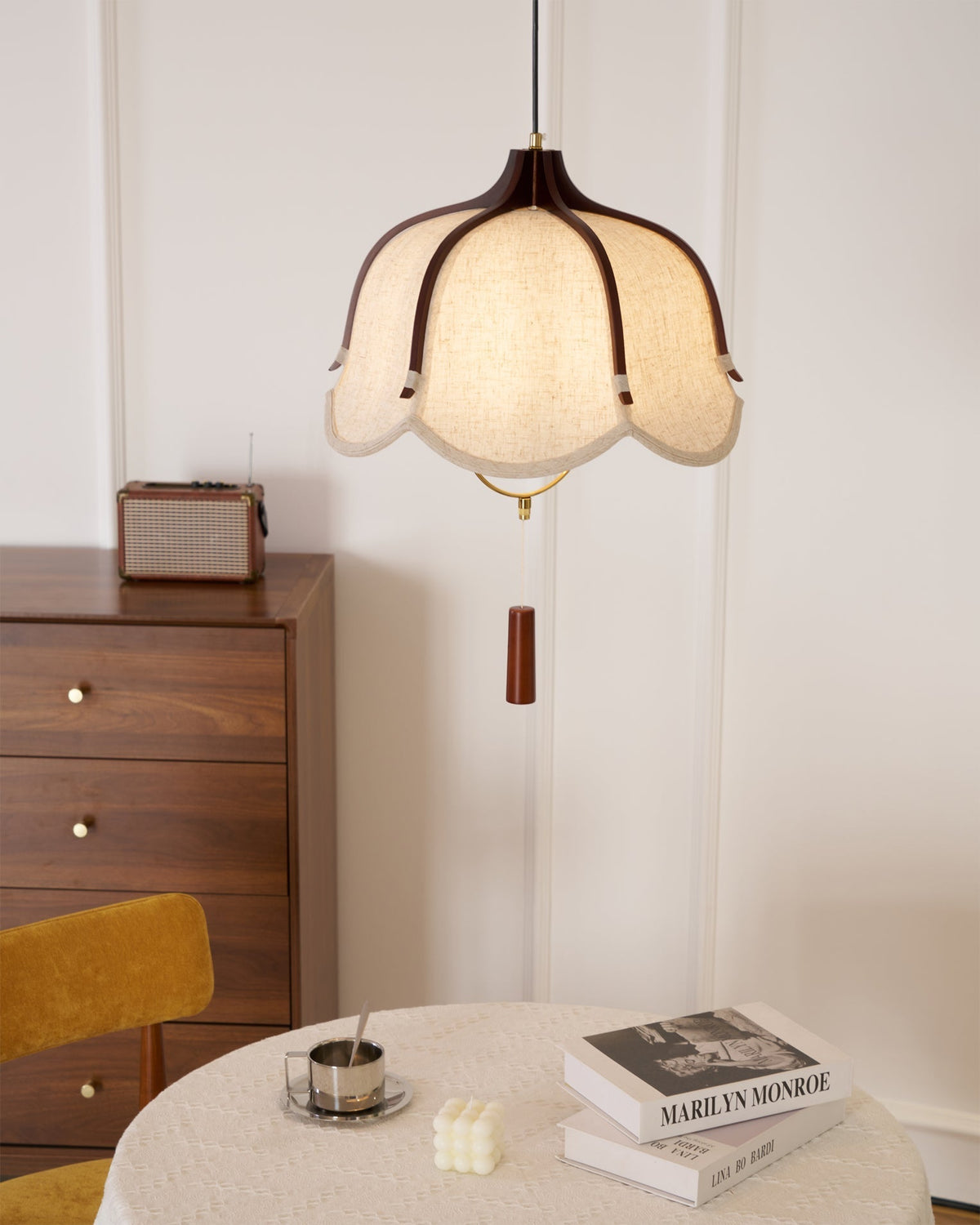 Florielle Suspension Lampe Lanterne Moderne en Tissu