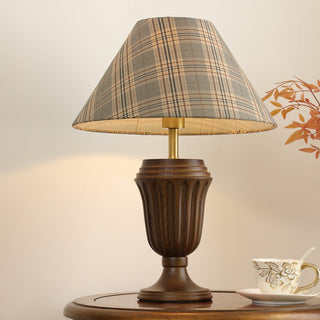 Orione Lampe de Table en Bois Et Tissu