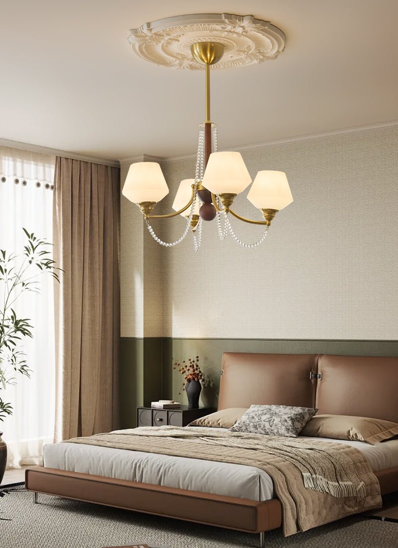 Delanne Lustre Vintage Traditionnel Élégant en Bois