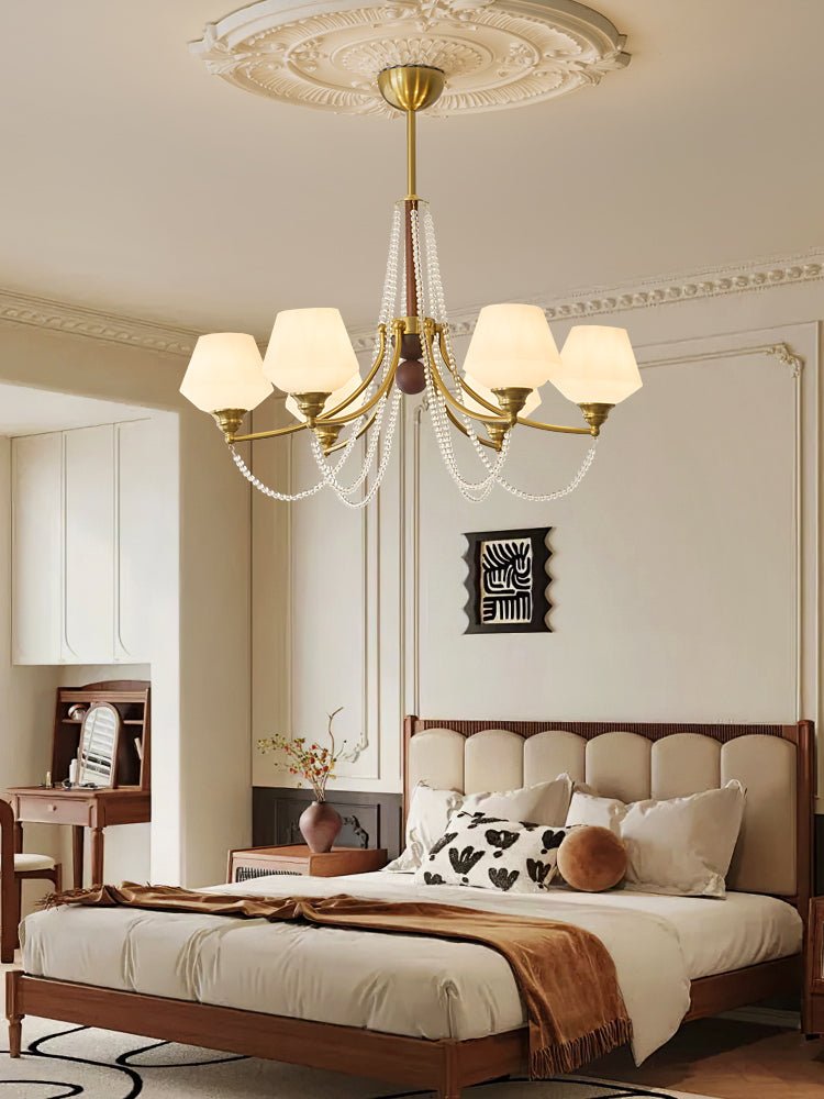 Delanne Lustre Vintage Traditionnel Élégant en Bois